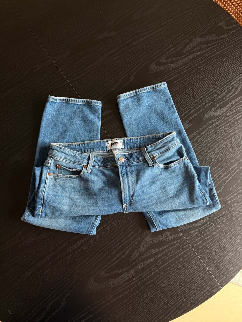 Paige Brigitte Straight Leg Jeans in Blue Wash
